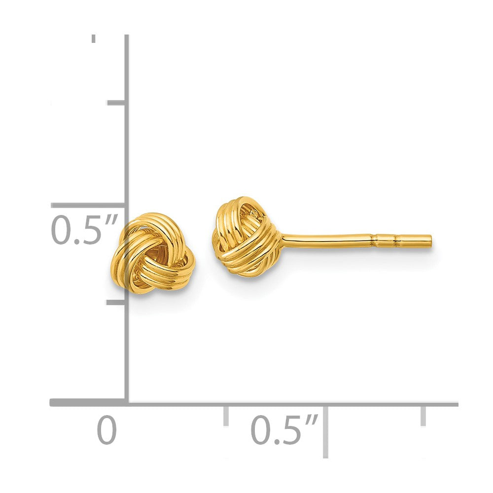QE14620GP Sterling Silver Gold-tone Polished Love Knot Post Earrings