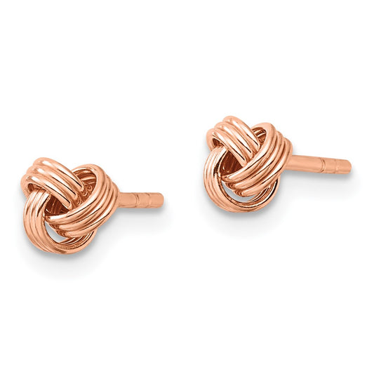 QE14620RP Sterling Silver Rose-tone Polished Love Knot Post Earrings
