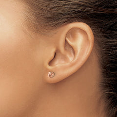 QE14620RP Sterling Silver Rose-tone Polished Love Knot Post Earrings