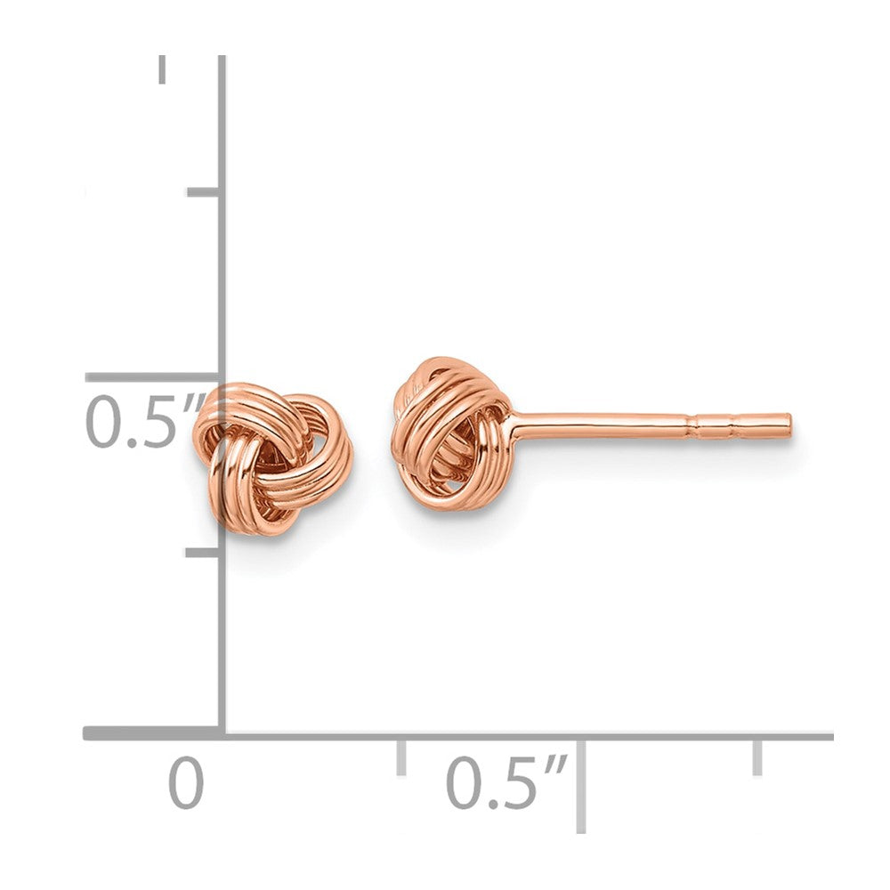 QE14620RP Sterling Silver Rose-tone Polished Love Knot Post Earrings