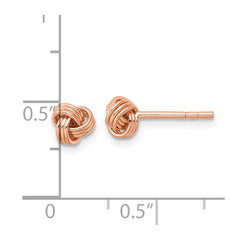 QE14620RP Sterling Silver Rose-tone Polished Love Knot Post Earrings
