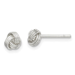 QE14620 Sterling Silver Love Knot Post Earrings