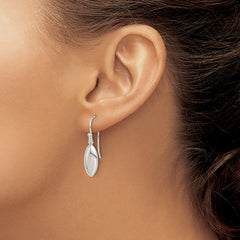 QE14640 Sterling Silver Oval Bead Dangle Earrings