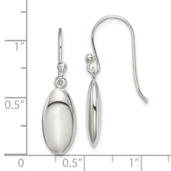 QE14640 Sterling Silver Oval Bead Dangle Earrings