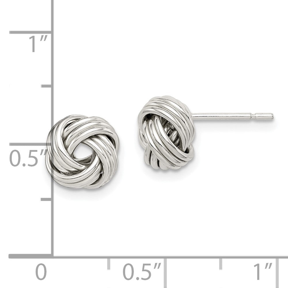 QE14671 Sterling Silver Polished Love Knot Earrings