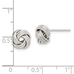 QE14671 Sterling Silver Polished Love Knot Earrings