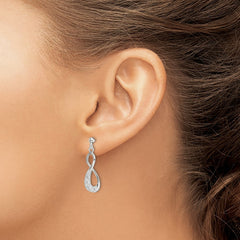 QE14777 Sterling Silver CZ Infinity Loop Dangle Earrings
