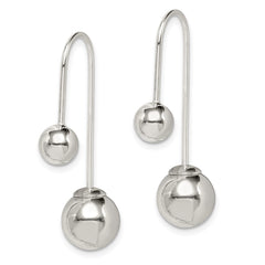 QE14970 Sterling Silver Polished Front and Back Dangle Earrings