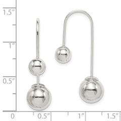 QE14970 Sterling Silver Polished Front and Back Dangle Earrings