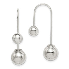 QE14970 Sterling Silver Polished Front and Back Dangle Earrings