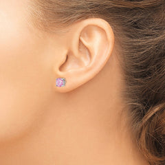 QE15432SET Sterling Silver Polished Pink, White & Blue 7mm Round Created Opal 3 Pair Set of Stud Earrings
