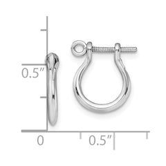 QE15467 De-Ani Sterling Silver Rhodium-plated Polished Small Shackle Link Screw Earrings