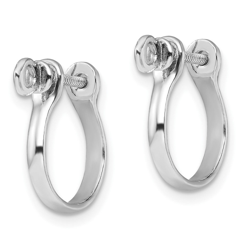 QE15470 De-Ani Sterling Silver Rhodium-plated Polished 3D Shackle Link Screw Earrings