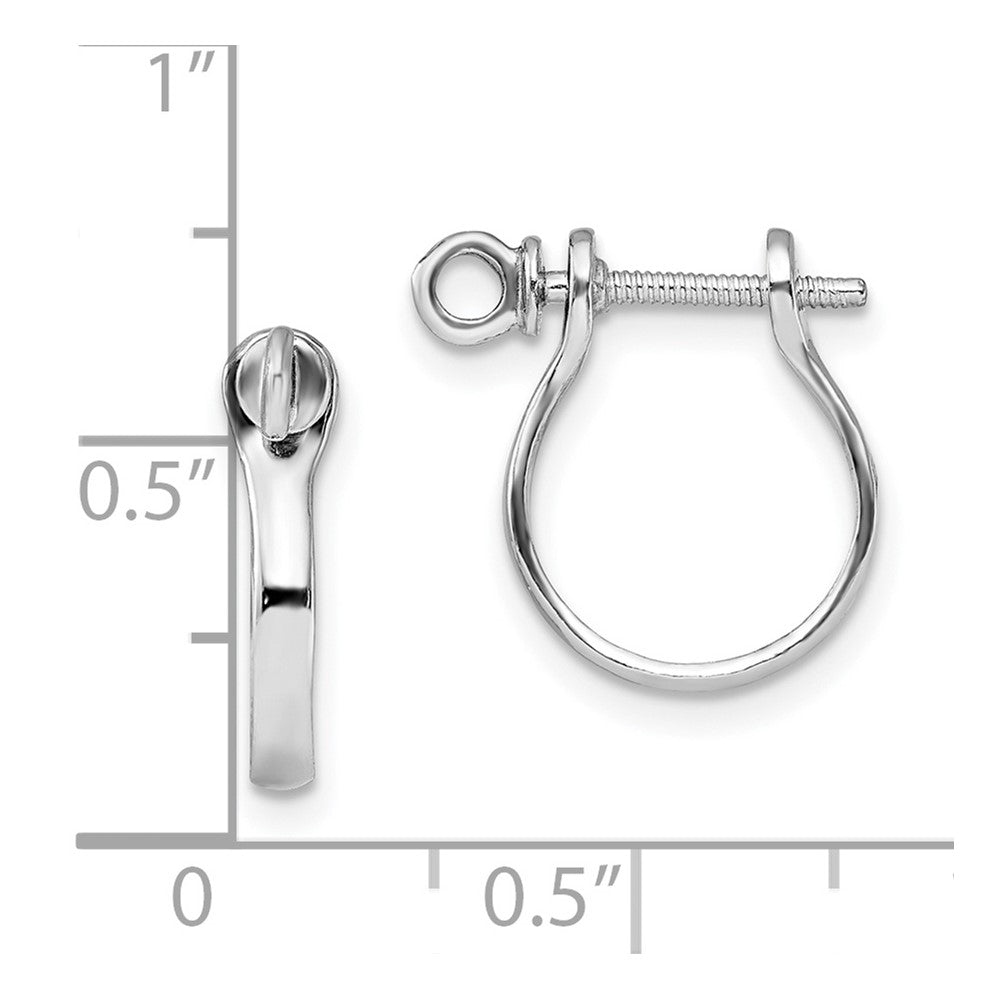 QE15470 De-Ani Sterling Silver Rhodium-plated Polished 3D Shackle Link Screw Earrings