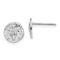 QE15480 De-Ani Sterling Silver Rhodium-Plated Polished Mini Sand Dollar Post Earrings