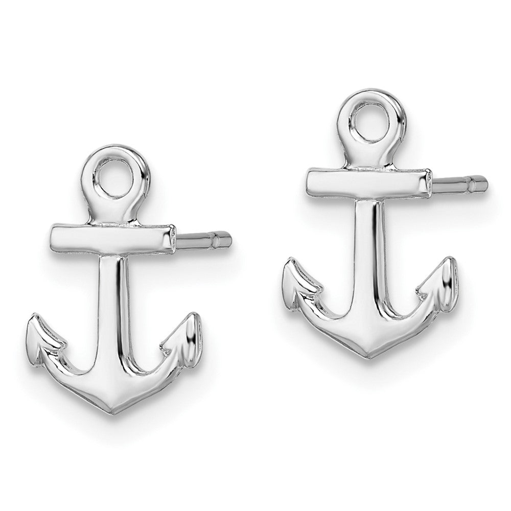 QE15482 De-Ani Sterling Silver Rhodium-plated Polished Mini Anchor Post Earrings