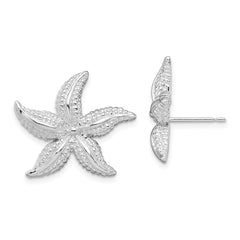 QE15483 De-Ani Sterling Silver Rhodium-Plated Polished Starfish Post Earrings