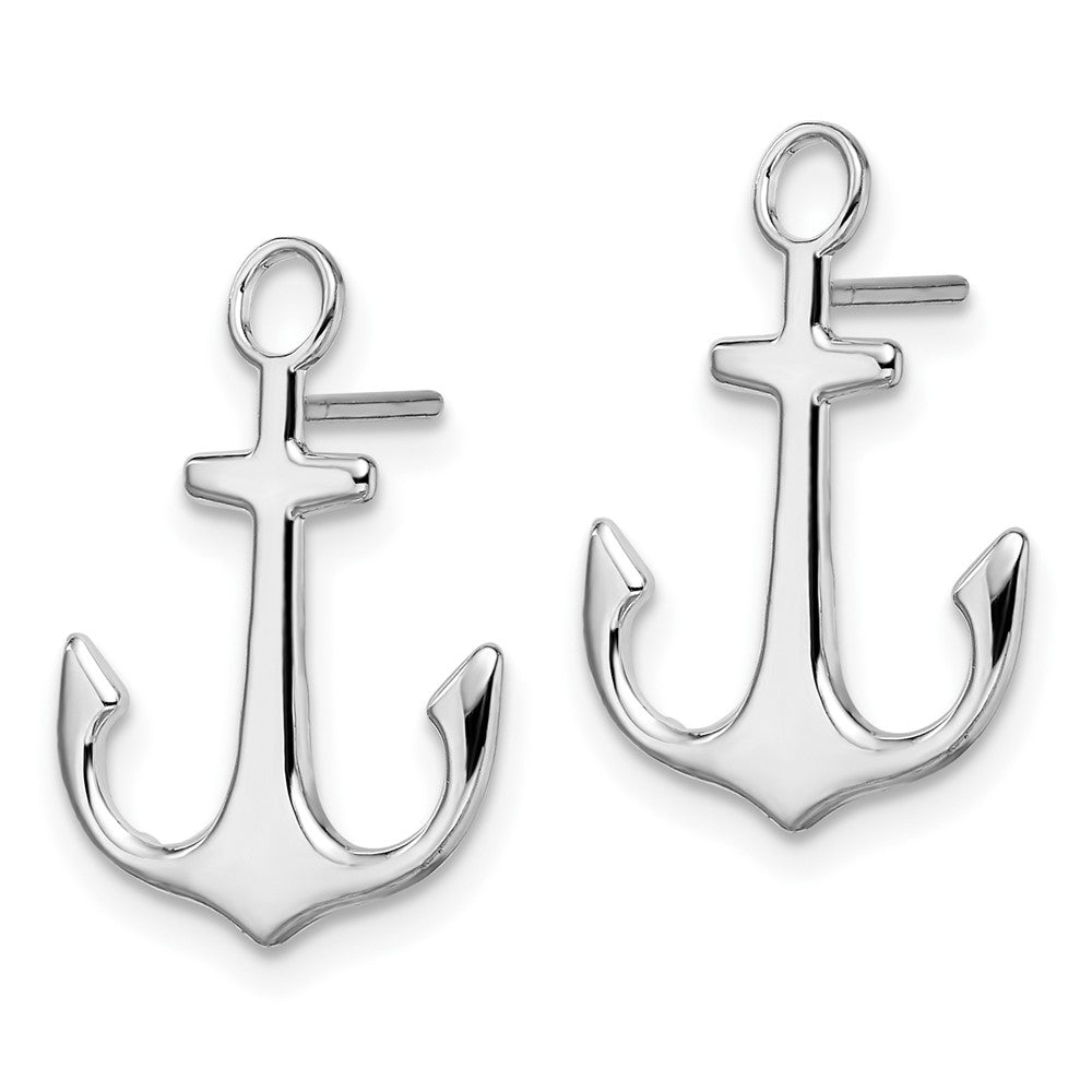 QE15494 De-Ani Sterling Silver Rhodium-Plated Polished Anchor Post Earrings