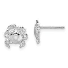 QE15496 De-Ani Sterling Silver Rhodium-Plated Polished Crab Post Earrings