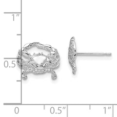 QE15497 De-Ani Sterling Silver Rhodium-Plated Polished Small Blue Crab Post Earrings