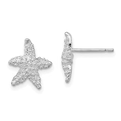 QE15515 De-Ani Sterling Silver Rhodium-Plated Polished Starfish Post Earrings