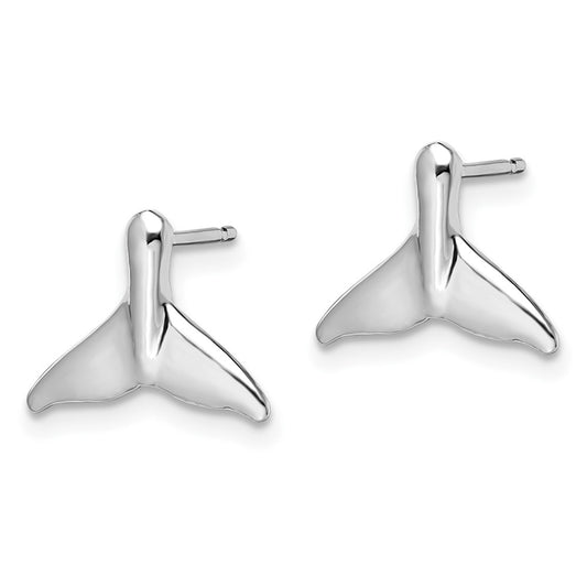 QE15517 De-Ani Sterling Silver Rhodium-Plated Polished Whale Tail Post Earrings