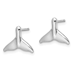 QE15517 De-Ani Sterling Silver Rhodium-Plated Polished Whale Tail Post Earrings