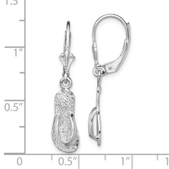 QE15574 De-Ani Sterling Silver Rhodium-Plated Polished Large Flip-flop Leverback Earrings
