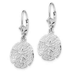 QE15576 De-Ani Sterling Silver Rhodium-Plated Polished Sand Dollar Leverback Earrings
