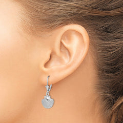 QE15577 De-Ani Sterling Silver Rhodium-Plated Polished Scallop Shell Leverback Earrings