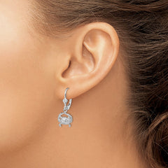 QE15594 De-Ani Sterling Silver Rhodium-Plated Polished Blue Crab Leverback Earrings
