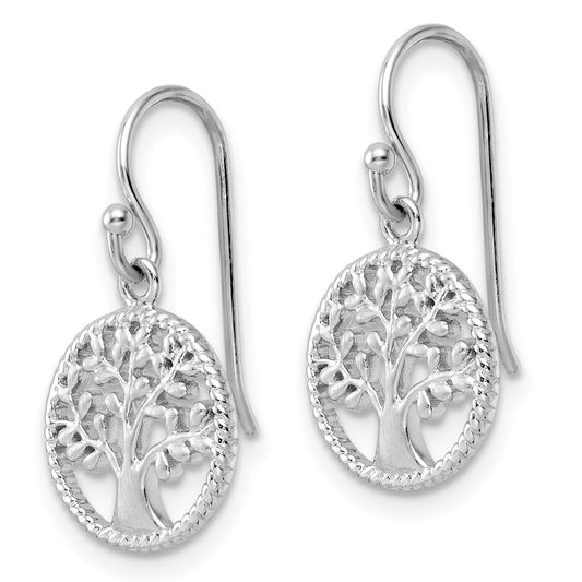 QE15659 Sterling Silver RH Tree Dangle Earrings