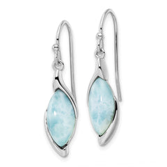 QE15800 Sterling Silver Rhodium-plated Polished Larimar Dangle Earrings