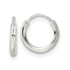 QE15813 Sterling Silver Polished 1.5x10mm Endless Tube Hoop Earrings