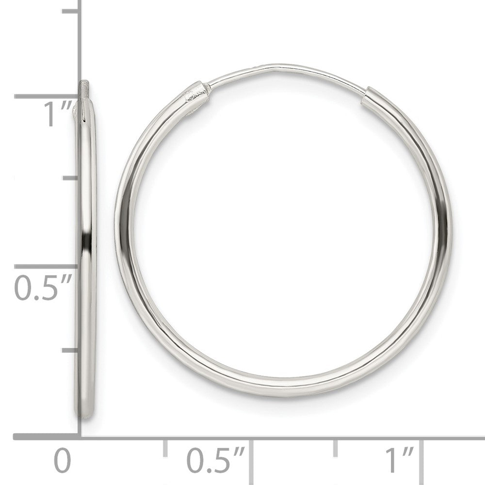 QE15818 Sterling Silver Polished Endless Hoop Earrings