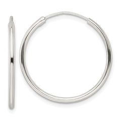 QE15818 Sterling Silver Polished Endless Hoop Earrings