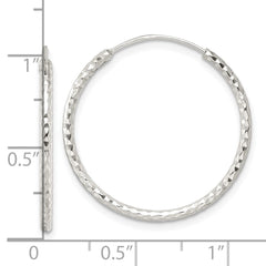 QE15819 Sterling Silver Polished D/C Endless Hoop Earrings