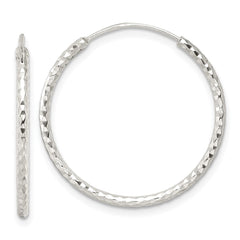QE15819 Sterling Silver Polished D/C Endless Hoop Earrings