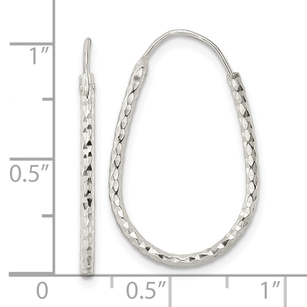 QE15823 Sterling Silver Polished D/C Endless Hoop Earrings