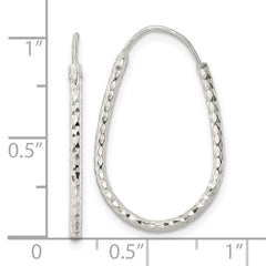 QE15823 Sterling Silver Polished D/C Endless Hoop Earrings