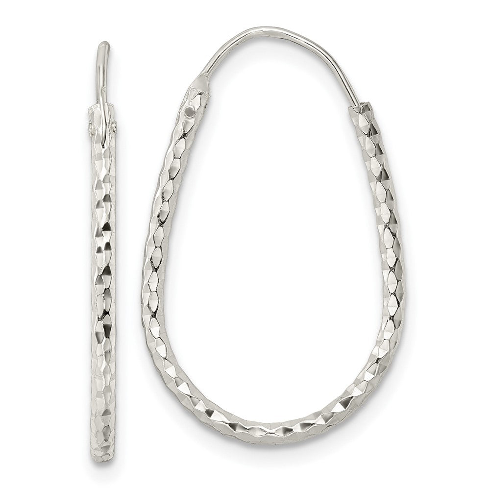QE15823 Sterling Silver Polished D/C Endless Hoop Earrings