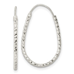 QE15823 Sterling Silver Polished D/C Endless Hoop Earrings