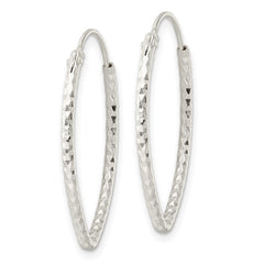 QE15825 Sterling Silver Polished D/C Endless Hoop Earrings