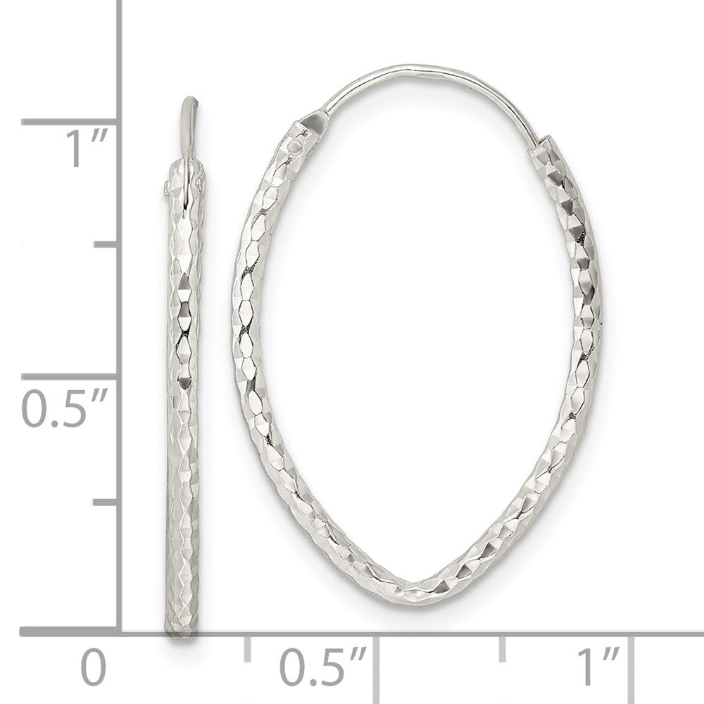 QE15825 Sterling Silver Polished D/C Endless Hoop Earrings