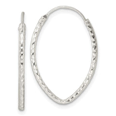 QE15825 Sterling Silver Polished D/C Endless Hoop Earrings
