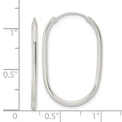 QE15826 Sterling Silver Polished Endless Oblong Hoop Earrings