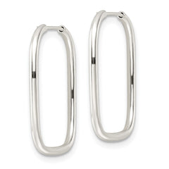 QE15828 Sterling Silver Polished 1.5mm Square Endless Tube Hoop Earrings