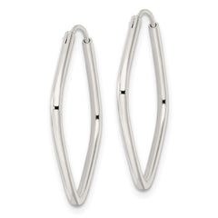 QE15830 Sterling Silver Polished Endless Square Hoop Earrings