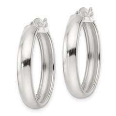 QE15860 Sterling Silver Polished Hoop Earrings