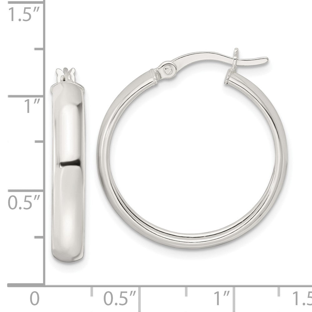 QE15860 Sterling Silver Polished Hoop Earrings